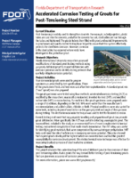 Accelerated Corrosion Testing of Grouts for PostTensioning Steel Strand Summary