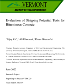 Evaluation of Stripping Potential Tests for Bituminous Concrete