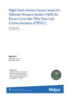 Flight deck human factors issues for National Airspace System NAS en route controller pilot data link communications CPDLC