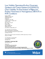 Low visibility operationssurface movement guidance and control system LVOSMGCS chart usability  an examination of flightcrew position awareness in homogeneous 300 ft75 m RVR conditions