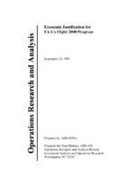 Economic Justification for FAAs Flight 2000 Program