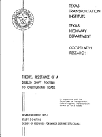Theory Resistance of a Drilled Shaft Footing to Overturning Loads