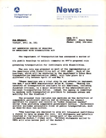 DOT Announces Series of Hearings on Americans With Disabilities Act