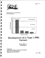 Development of a Type I PM Cement