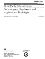 Rural Public Transportation Technologies User Needs and Applications Final Report FHWA