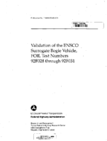 Validation of the ENSCO surrogate bogie vehicle FOIL test numbers 92F028 through 92F031