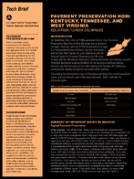 Pavement Preservation How Kentucky Tennessee and West Virginia  EDC4 PeertoPeer Exchanges techbrief
