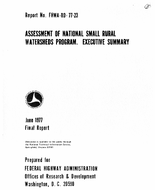 Assessment of National Small Rural Watersheds Program Executive Summary
