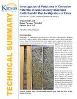 Investigation of Variations in Corrosion Potential in Mechanically Stabilized Earth Backfill Due to Migration of Fines Technical Summary