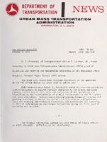 Department of Transportation Urban Mass Transportation Administration News ReleaseVolume UMTA 75101  UMTA Project NoWV030006