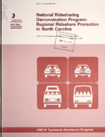 National Ridesharing Demonstration Program Regional Rideshare Promotion in North Carolina
