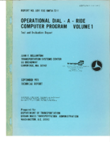 Operational DialARide Computer Program Volume 1 Test and Evaluation Report