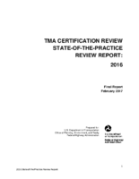 TMA certification review stateofthepractice review report  2016