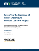 Seven Year Performance of City of Shoreviews Pervious Concrete Project