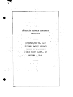 Interstate Commerce Commision Report of the Accident  Investigation Occuring on the SOUTHERN RAILWAY BLUE CANYON CA