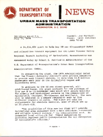Department of Transportation News Urban Mass Transportation Administration UMTA 7666