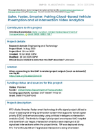 Safer Faster Smarter Pairing CloudBased Vehicle Preemption and AI Intersection Video Analytics data management plan