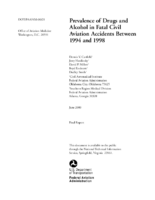 Prevalence of Drugs and Alcohol in Fatal Civil Aviation Accidents between 1994 and 1998 Final Report