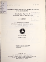 Performance Characteristics of Automotive Engines in the United States Third Series  Report No 2 1978 Pontiac 301 CID 49 Liters 2V