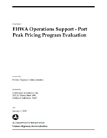 FHWA operations support  port peak pricing program evaluation