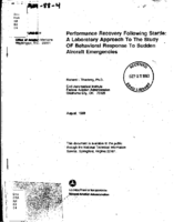 Performance Recovery Following Startle A Laboratory Approach to the Study of Behavioral Response to Sudden Aircraft Emergencies