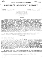 Investigation of Aircraft Accident ALLEGHENY AIRLINES MONTOURSVILLE PENNSYLVANIA 19650723