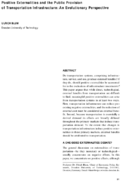 Positive Externalities and the Public Provision of Transportation Infrastructure An Evolutionary Perspective