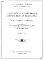 125Megacycle Airport Traffic Control Tests at Indianapolis