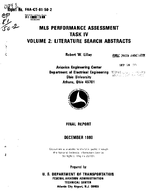 MLS Performance Assessment Task IV Volume 2 Literature Search Abstracts