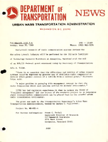 Department of Transportation News Urban Mass Transportation Administration DOT15369