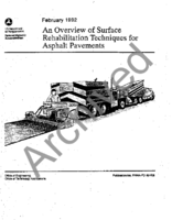 An Overview Of Surface Rehabilitation Techniques For Asphalt Pavements