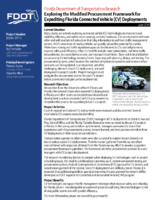 Exploring the Modified Procurement Framework for Expediting Florida Connected Vehicle CV Deployments Research Brief