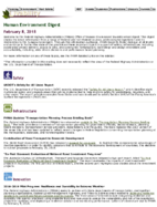 Human Environment Digest February 8 2018