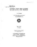 Steerable Beam Array Antenna for Use in ATS6 Test Program
