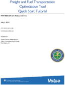 Freight and Fuel Transportation Optimization Tool Quick Start Tutorial