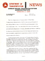 Department of Transportation News Urban Mass Transportation Administration UMTA 7375