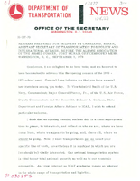 Assistant Secretary of Transportation for Policy and International Affairs Charles D Baker September 1970