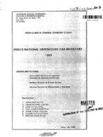 Perus National Greenhouse Gas Inventory 1990 Peru Climate Change Country Study