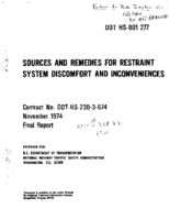 Sources and Remedies for Restraint System Discomfort and Inconveniences