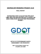 Estimating ROW Acquisition Project Timelines for Major Projects based on Analyzing ROW Acquisition Processes Phase I
