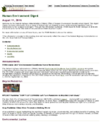 Human Environment Digest August 11 2016