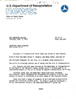 Department of Transportation News Releases September 1977