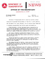 Department of Transportation News Releases for May 1972