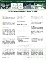 Geotechnical Laboratory Fact Sheet  Research that is Essential Indispensable and Connected to our Customers 2002