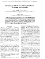 Measurement of Wake Vortex Strength by Means of Acoustic Back Scattering