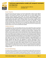 Continuous Approximation Models with Temporal Constraints and Objectives Research Brief