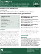 Techniques to Inhibit Corrosion in Bridge Deck Reinforcement Prior to Overlay Installation tech note