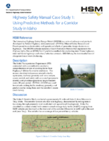 Highway Safety Manual Case Study 1 Using Predictive Methods for a Corridor Study in Idaho