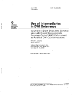 Use of Intermediaries in DWI Deterrence Volume 3 Dram Shop Acts Common Law Liability and State Alcoholic Beverage Control ABC Enforcement as Potential DWI Countermeasures