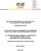 The Effectiveness of Organic Matter Amendments in Promoting Hydric Soil Conditions and Overall Health of Mitigation Wetlands  Phase II